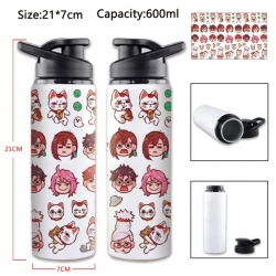 DANDADAN Anime Printed Outdoor Sports Water Bottle 600ml 21x7cm