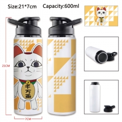 DANDADAN Anime Printed Outdoor Sports Water Bottle 600ml 21x7cm