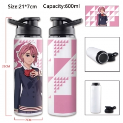 DANDADAN Anime Printed Outdoor Sports Water Bottle 600ml 21x7cm