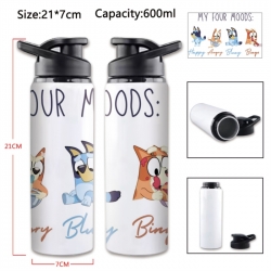 Bluey Anime Printed Outdoor Sports Water Bottle 600ml 21x7cm
