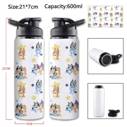 Bluey Anime Printed Outdoor Sports Water Bottle 600ml 21x7cm