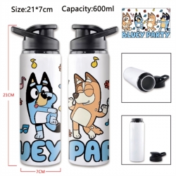 Bluey Anime Printed Outdoor Sports Water Bottle 600ml 21x7cm