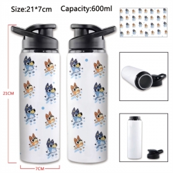 Bluey Anime Printed Outdoor Sports Water Bottle 600ml 21x7cm