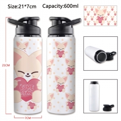 Straykids Anime Printed Outdoor Sports Water Bottle 600ml 21x7cm