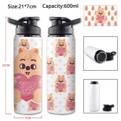Straykids Anime Printed Outdoor Sports Water Bottle 600ml 21x7cm