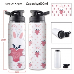 Straykids Anime Printed Outdoor Sports Water Bottle 600ml 21x7cm