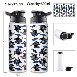 Italian-Brainrot Anime Printed Outdoor Sports Water Bottle 600ml 21x7cm