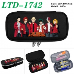 My Hero Academia Anime Waterproof canvas zipper clamshell pencil case pencil case 22x10x4cm