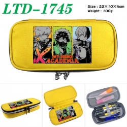 My Hero Academia Anime Waterproof canvas zipper clamshell pencil case pencil case 22x10x4cm