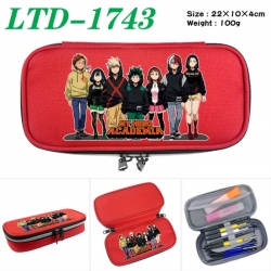 My Hero Academia Anime Waterproof canvas zipper clamshell pencil case pencil case 22x10x4cm