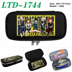 My Hero Academia Anime Waterproof canvas zipper clamshell pencil case pencil case 22x10x4cm