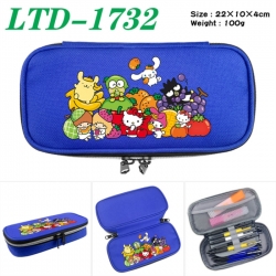 Sanrio Anime Waterproof canvas zipper clamshell pencil case pencil case 22x10x4cm