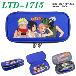 Naruto Anime Waterproof canvas zipper clamshell pencil case pencil case 22x10x4cm