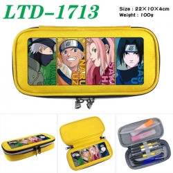 Naruto Anime Waterproof canvas zipper clamshell pencil case pencil case 22x10x4cm