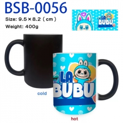 Labubu Anime peripherals color changing ceramic cup tea cup mug 9.5X8.2cm