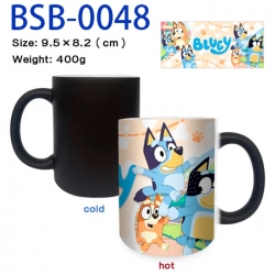 Bluey Anime peripherals color changing ceramic cup tea cup mug 9.5X8.2cm