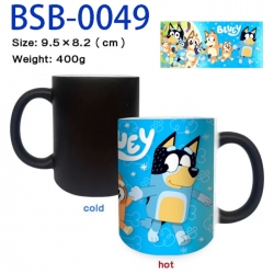 Bluey Anime peripherals color changing ceramic cup tea cup mug 9.5X8.2cm