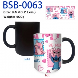 Lilo & Stitch Anime peripherals color changing ceramic cup tea cup mug 9.5X8.2cm