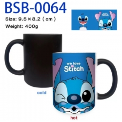 Lilo & Stitch Anime peripherals color changing ceramic cup tea cup mug 9.5X8.2cm