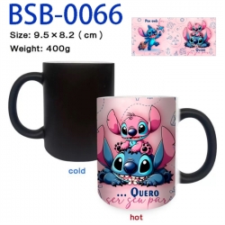 Lilo & Stitch Anime peripherals color changing ceramic cup tea cup mug 9.5X8.2cm