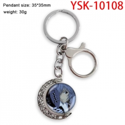EVA Anime double-sided crystal rotating gemstone keychain pendant price for 5 pcs