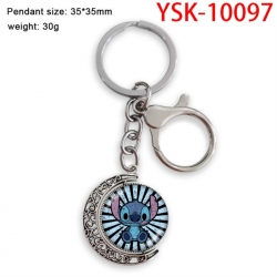 Lilo & Stitch Anime double-sided crystal rotating gemstone keychain pendant price for 5 pcs