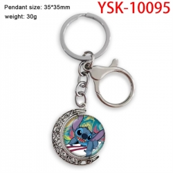 Lilo & Stitch Anime double-sided crystal rotating gemstone keychain pendant price for 5 pcs