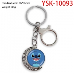 Lilo & Stitch Anime double-sided crystal rotating gemstone keychain pendant price for 5 pcs