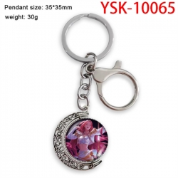 K-Pop Demon Hunters Anime double-sided crystal rotating gemstone keychain pendant price for 5 pcs