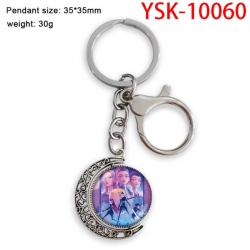 K-Pop Demon Hunters Anime double-sided crystal rotating gemstone keychain pendant price for 5 pcs