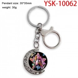 K-Pop Demon Hunters Anime double-sided crystal rotating gemstone keychain pendant price for 5 pcs