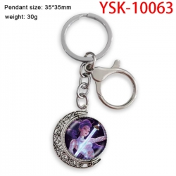 K-Pop Demon Hunters Anime double-sided crystal rotating gemstone keychain pendant price for 5 pcs