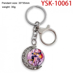 K-Pop Demon Hunters Anime double-sided crystal rotating gemstone keychain pendant price for 5 pcs