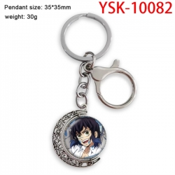 Demon Slayer Kimets Anime double-sided crystal rotating gemstone keychain pendant price for 5 pcs