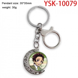 Demon Slayer Kimets Anime double-sided crystal rotating gemstone keychain pendant price for 5 pcs