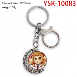 Demon Slayer Kimets Anime double-sided crystal rotating gemstone keychain pendant price for 5 pcs