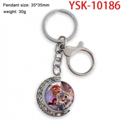 Zootopia Anime double-sided crystal rotating gemstone keychain pendant price for 5 pcs