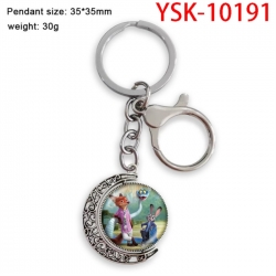 Zootopia Anime double-sided crystal rotating gemstone keychain pendant price for 5 pcs