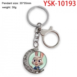 Zootopia Anime double-sided crystal rotating gemstone keychain pendant price for 5 pcs