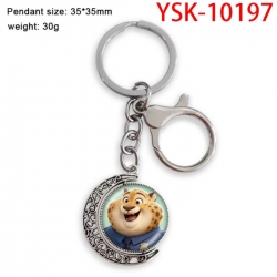 Zootopia Anime double-sided crystal rotating gemstone keychain pendant price for 5 pcs