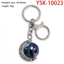Sword Art Anime double-sided crystal rotating gemstone keychain pendant price for 5 pcs