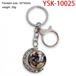Sword Art Anime double-sided crystal rotating gemstone keychain pendant price for 5 pcs