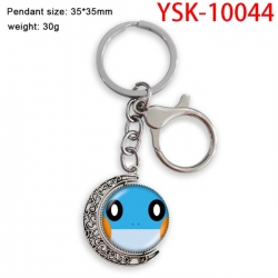 Pokemon Anime double-sided crystal rotating gemstone keychain pendant price for 5 pcs