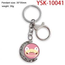 Pokemon Anime double-sided crystal rotating gemstone keychain pendant price for 5 pcs