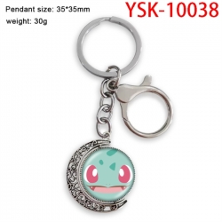Pokemon Anime double-sided crystal rotating gemstone keychain pendant price for 5 pcs