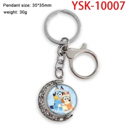 Bluey Anime double-sided crystal rotating gemstone keychain pendant price for 5 pcs