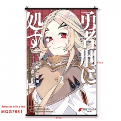 Punish the Brave Anime black Plastic rod Cloth painting Satin cloth Wall Scroll 60X90CM 