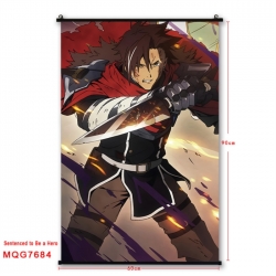 Punish the Brave Anime black Plastic rod Cloth painting Satin cloth Wall Scroll 60X90CM 