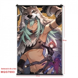 Punish the Brave Anime black Plastic rod Cloth painting Satin cloth Wall Scroll 60X90CM 