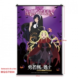 Punish the Brave Anime black Plastic rod Cloth painting Satin cloth Wall Scroll 60X90CM 